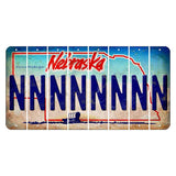 Nebraska Conestoga Wagon Cut License Plate Strips (Set of 8) N