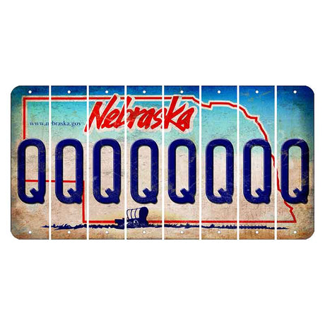 Nebraska Conestoga Wagon Cut License Plate Strips (Set of 8) Q