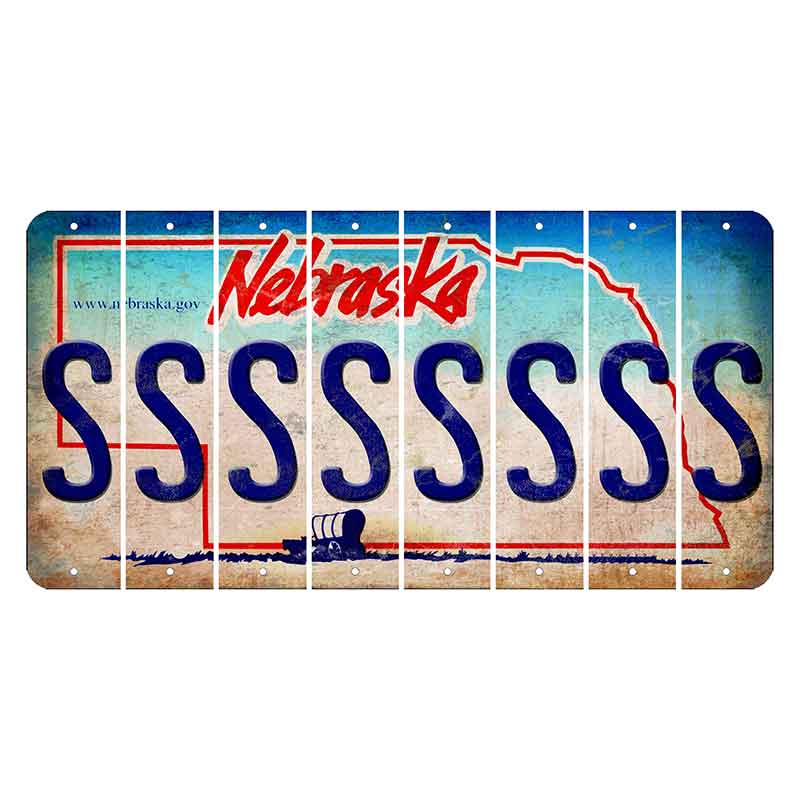 Nebraska Conestoga Wagon Cut License Plate Strips (Set of 8) S