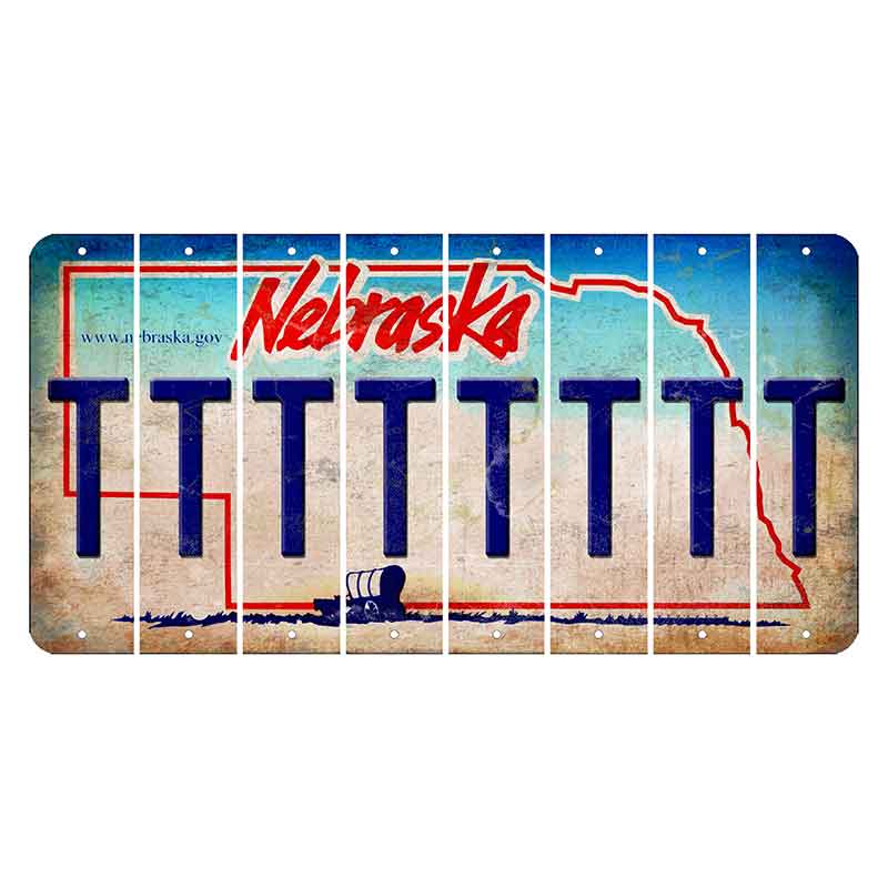 Nebraska Conestoga Wagon Cut License Plate Strips (Set of 8) T