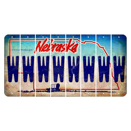 Nebraska Conestoga Wagon Cut License Plate Strips (Set of 8) W