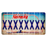 Nebraska Conestoga Wagon Cut License Plate Strips (Set of 8) X