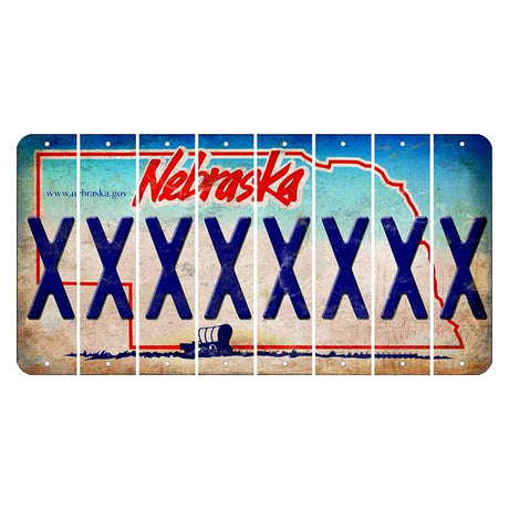 Nebraska Conestoga Wagon Cut License Plate Strips (Set of 8) X