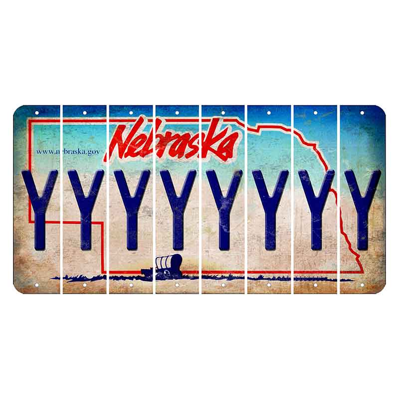 Nebraska Conestoga Wagon Cut License Plate Strips (Set of 8) Y