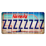 Nebraska Conestoga Wagon Cut License Plate Strips (Set of 8) Z