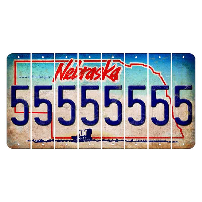 Nebraska Conestoga Wagon Cut License Plate Strips (Set of 8) 5