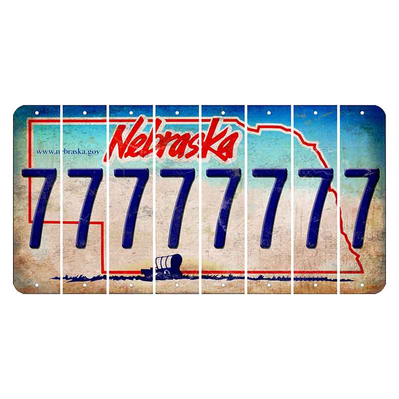 Nebraska Conestoga Wagon Cut License Plate Strips (Set of 8) 7