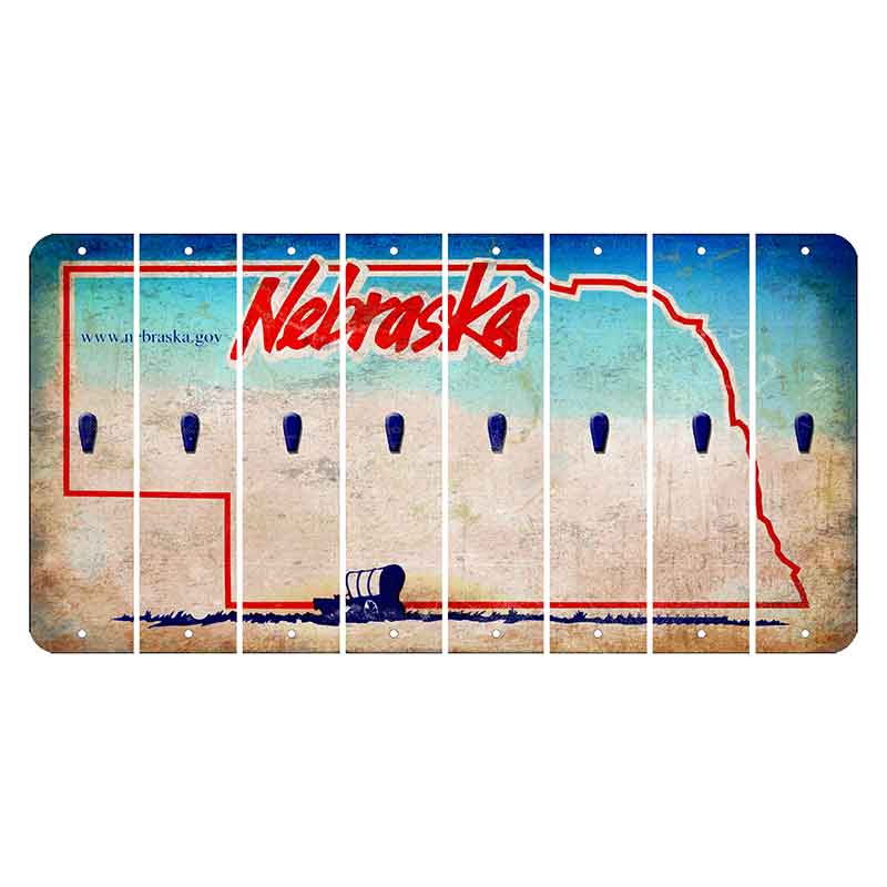 Nebraska Conestoga Wagon Cut License Plate Strips (Set of 8) Apostrophe