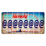 Nebraska Conestoga Wagon Cut License Plate Strips (Set of 8) At Sign