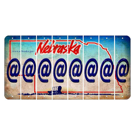 Nebraska Conestoga Wagon Cut License Plate Strips (Set of 8) At Sign