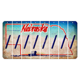 Nebraska Conestoga Wagon Cut License Plate Strips (Set of 8) Forward Slash