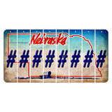 Nebraska Conestoga Wagon Cut License Plate Strips (Set of 8) Hashtag