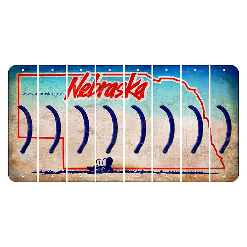 Nebraska Conestoga Wagon Cut License Plate Strips (Set of 8) Parenthesis - Right