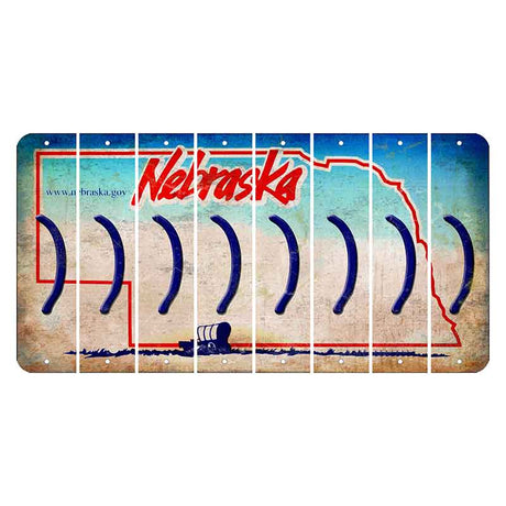 Nebraska Conestoga Wagon Cut License Plate Strips (Set of 8) Parenthesis - Right