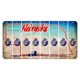 Nebraska Conestoga Wagon Cut License Plate Strips (Set of 8) Grenade