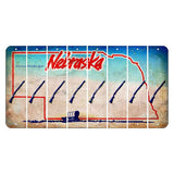 Nebraska Conestoga Wagon Cut License Plate Strips (Set of 8) Shotgun