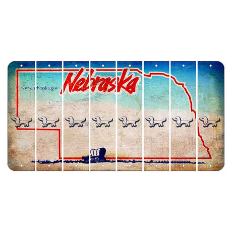 Nebraska Conestoga Wagon Cut License Plate Strips (Set of 8) Dog