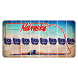 Nebraska Conestoga Wagon Cut License Plate Strips (Set of 8) Pumpkin