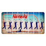 Nebraska Conestoga Wagon Cut License Plate Strips (Set of 8) Male Golfer