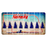 Nebraska Conestoga Wagon Cut License Plate Strips (Set of 8) Pine Tree