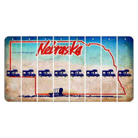 Nebraska Conestoga Wagon Cut License Plate Strips (Set of 8) Camper