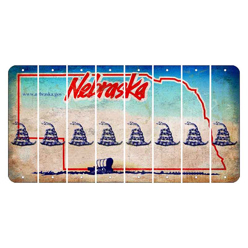 Nebraska Conestoga Wagon Cut License Plate Strips (Set of 8) Gadsden