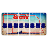 Nebraska Conestoga Wagon Cut License Plate Strips (Set of 8) Police Badge