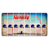 Nebraska Conestoga Wagon Cut License Plate Strips (Set of 8) Football Helmet