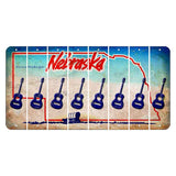 Nebraska Conestoga Wagon Cut License Plate Strips (Set of 8) Guitar