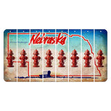 Nebraska Conestoga Wagon Cut License Plate Strips (Set of 8) Fire Hydrant