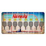 Nebraska Conestoga Wagon Cut License Plate Strips (Set of 8) Pickleball