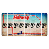 Nebraska Conestoga Wagon Cut License Plate Strips (Set of 8) Whale