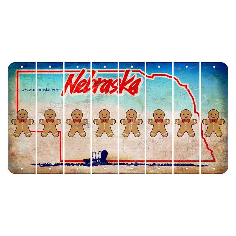 Nebraska Conestoga Wagon Cut License Plate Strips (Set of 8) Gingerbread Man