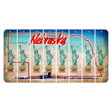 Nebraska Conestoga Wagon Cut License Plate Strips (Set of 8) Statue of Liberty