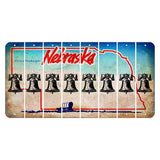 Nebraska Conestoga Wagon Cut License Plate Strips (Set of 8) Liberty Bell