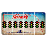 Nebraska Conestoga Wagon Cut License Plate Strips (Set of 8) Traffic Light