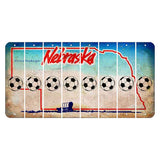 Nebraska Conestoga Wagon Cut License Plate Strips (Set of 8) Soccerball