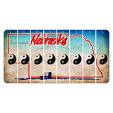 Nebraska Conestoga Wagon Cut License Plate Strips (Set of 8) Yin Yang