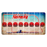 Nebraska Conestoga Wagon Cut License Plate Strips (Set of 8) Emoji - Pissed