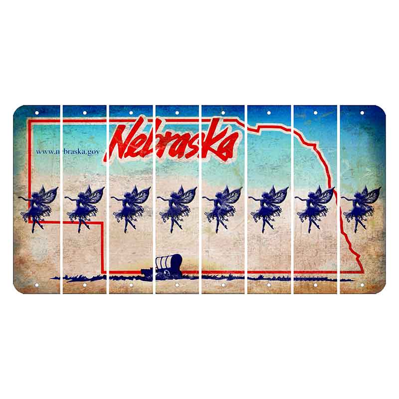 Nebraska Conestoga Wagon Cut License Plate Strips (Set of 8) Fairy