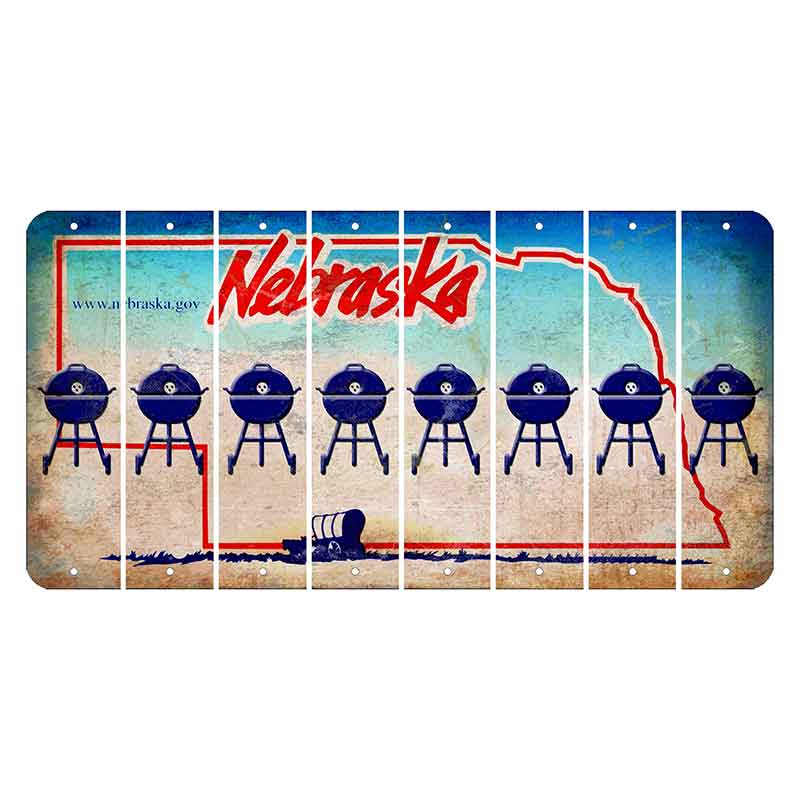 Nebraska Conestoga Wagon Cut License Plate Strips (Set of 8) Grill