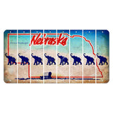 Nebraska Conestoga Wagon Cut License Plate Strips (Set of 8) Elephant