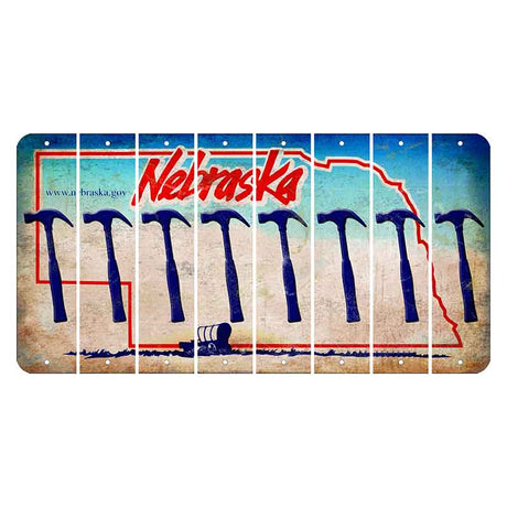 Nebraska Conestoga Wagon Cut License Plate Strips (Set of 8) Hammer