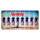 Nebraska Conestoga Wagon Cut License Plate Strips (Set of 8) Zombie