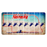 Nebraska Conestoga Wagon Cut License Plate Strips (Set of 8) Bull Rider