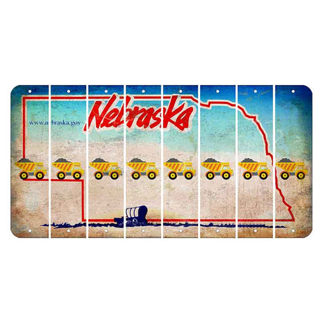 Nebraska Conestoga Wagon Cut License Plate Strips (Set of 8) Dump Truck