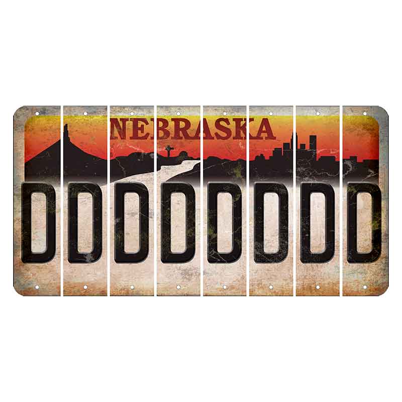 Nebraska Chimney Rock and Skyline Cut License Plate Strips (Set of 8) D