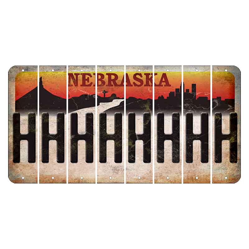 Nebraska Chimney Rock and Skyline Cut License Plate Strips (Set of 8) H