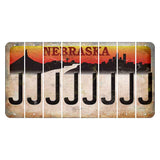 Nebraska Chimney Rock and Skyline Cut License Plate Strips (Set of 8) J