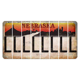 Nebraska Chimney Rock and Skyline Cut License Plate Strips (Set of 8) L